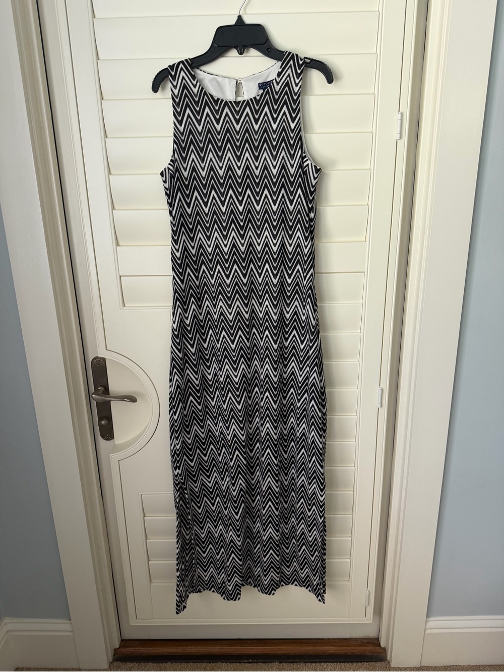 Doncaster Black & White Chevron Maxi Dress